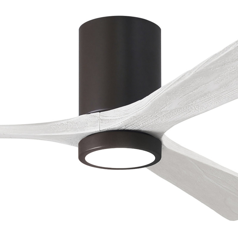 Irene LED Ceiling Fan, Textured Bronze, Matte White, 60"
