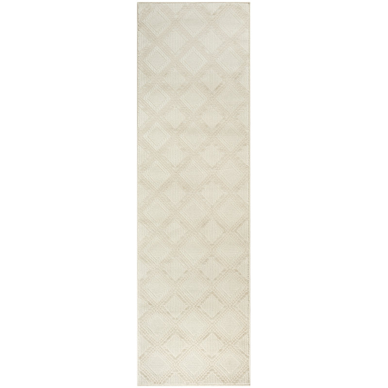 Wrought Studio™ Casson Ivory Modern Indoor Rug, Runner 2'2" x 7'6"