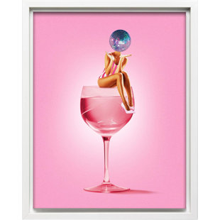 Monem Art Disco Ball Head Print - Retro Cocktail Poster - Alcohol & Martini Art - Preppy Bar Cart Wall Design - Disco Art - Great Kitchen or Restaurant Wall Decor - UNFRAMED Wall Art