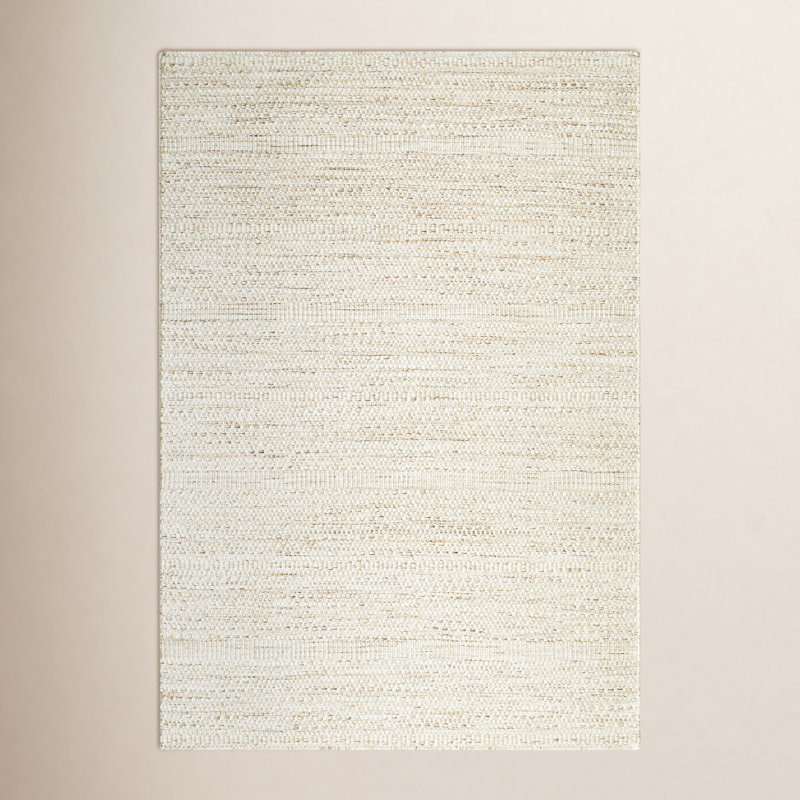 Tapis beige en laine Lavande, Rectangle 8 pi 10 po x 12 pi