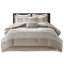 Très grand lit en chenille de luxe - taupe 7 pièces