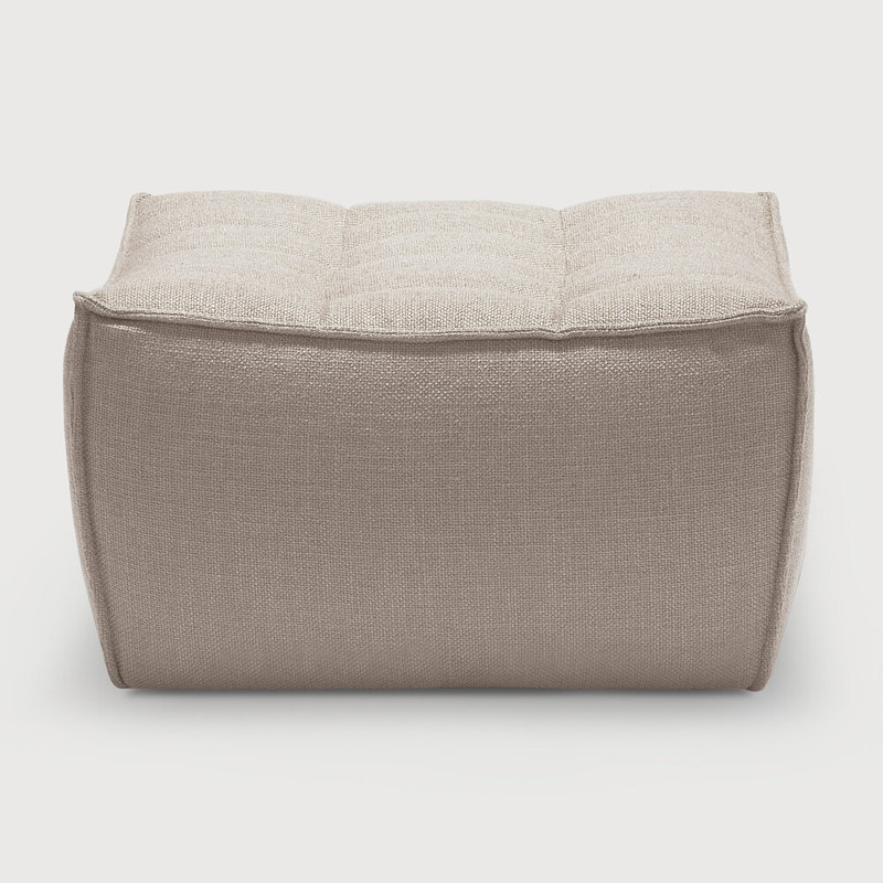 N701 Square Ottoman, Beige Polyester Blend