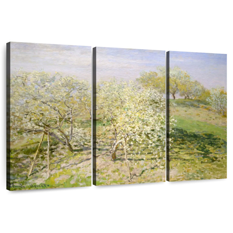 Arbres fruitiers printaniers en fleurs 1873, H 32 po x l 50 po