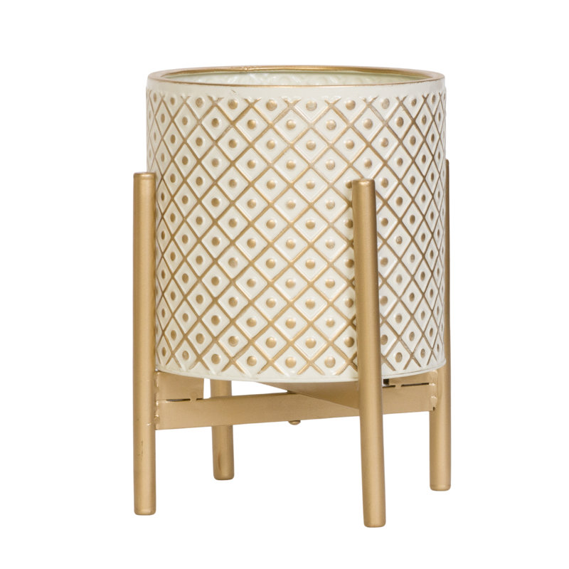 Pot à fleur d'intérieur en métal Jagviri, H 12 po x l 9,5 po x P 9,5 po