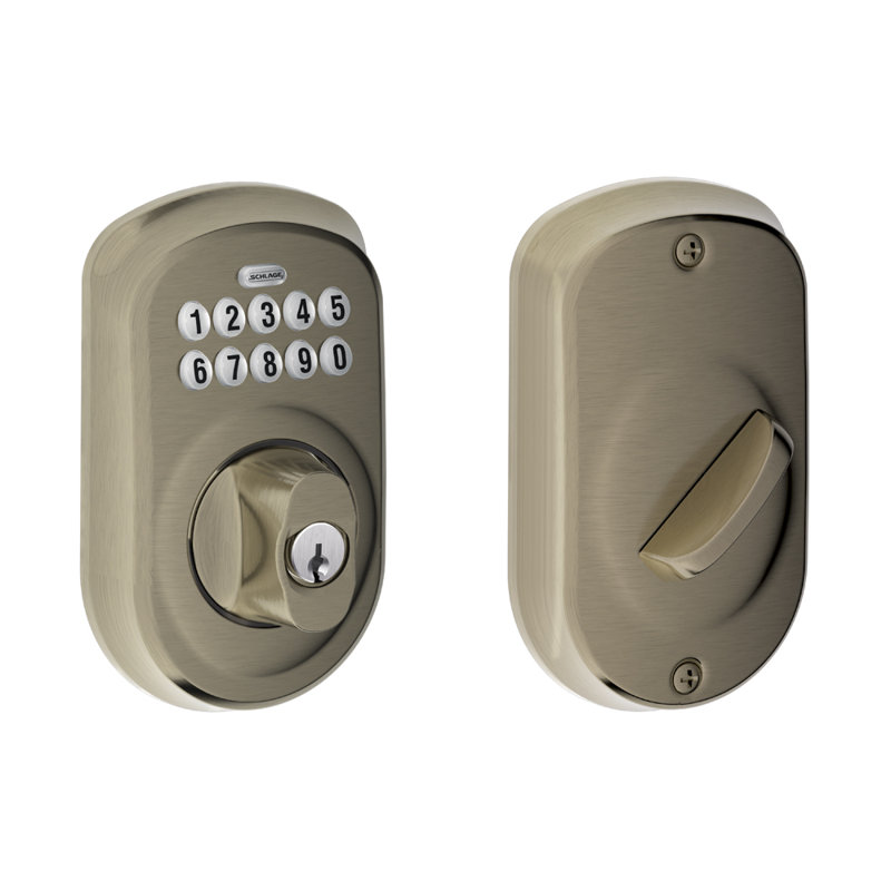 Schlage Keypad Deadbolt with Plymouth Trim, Antique Pewter