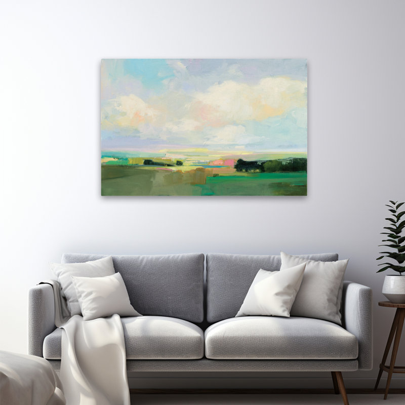 Abstrait et bleu ciel d'été I Art, H 32 po x l 48 po