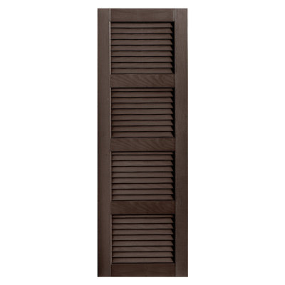 Straight Top Full-style Open Louver Shutters Pair