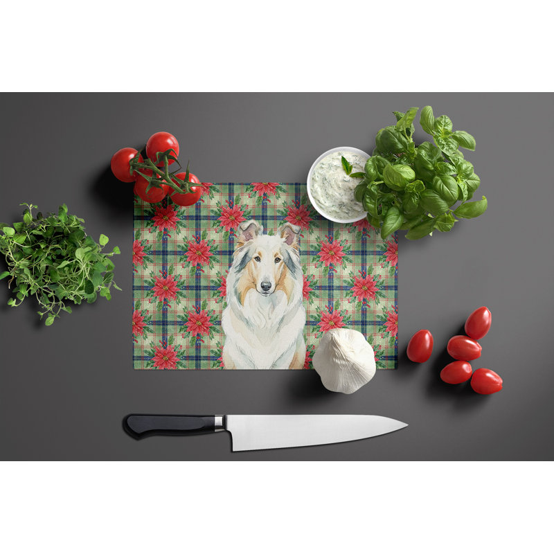 Planche à découper en verre White Collie, Blanc