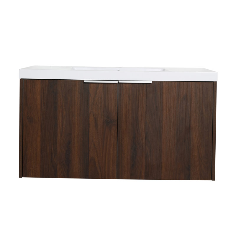 Meuble-lavabo mural simple avec plateau en gel Jerolene