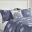 Couette en coton King/King. Couleur marine. Étoile de mer brodée. Garnissage. Lavable à la machine. Avec coussin décoratif. Couette King. Marine. Lavage facile.