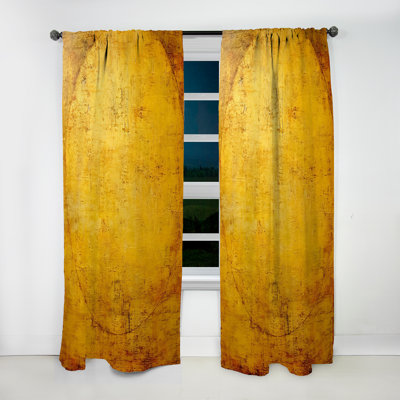Ancient Opulence Retro Gold Abstract - Abstract Velvet Curtain - 1 Panel