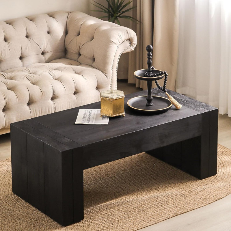 Table basse en bois, tables basses en bois pour le salon, table basse rectangulaire, table basse rustique