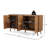 Frankie Mid-Century Modern Wood Sideboard With Wavy Textured Doors And Adjustable Shelves