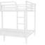 Lit superposé double en métal pour les adolescents et les adultes, structure peu encombrante, réducteur de bruit, sans sommier, avec rangement sous le lit, blanc-224472072