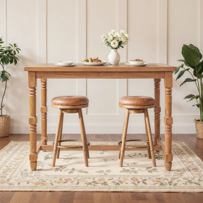 Classic Solid Wood Trestle Dining Table with High Legs, for Kitchen