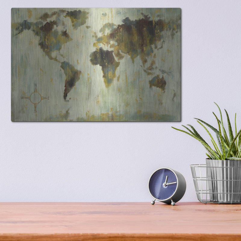 «Bronze World Map» par Silvia Vassileva, H 12 po x l 16 po