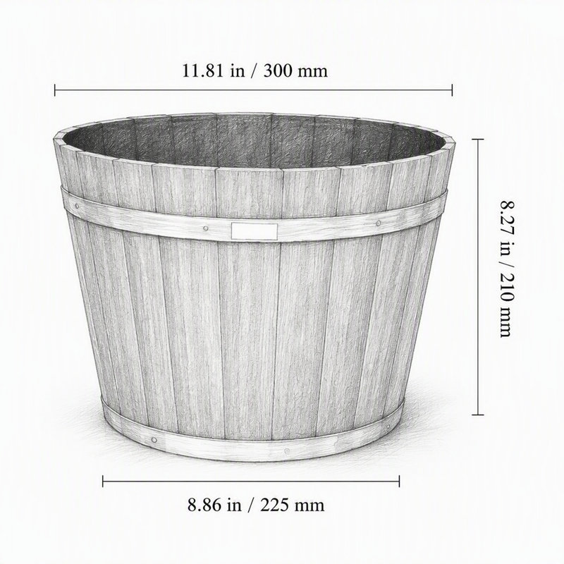 Pot de fleurs en résine en forme de tonneau de whisky, pot de fleurs pour terrasse extérieure
