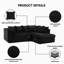 Jumbo Cord Upholstered Corner Sofa Small Back Cushion with Foot Stool -444416628-468277973