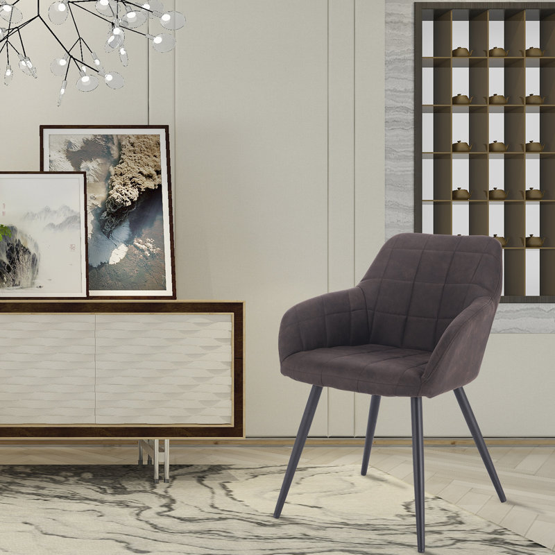Pretor Upholstered Dining Chair, Dark Brown