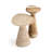 Modern Faux Stone Side Table Travertine and Onyx Finish Set of 2 for Indoor and Outdoor Use