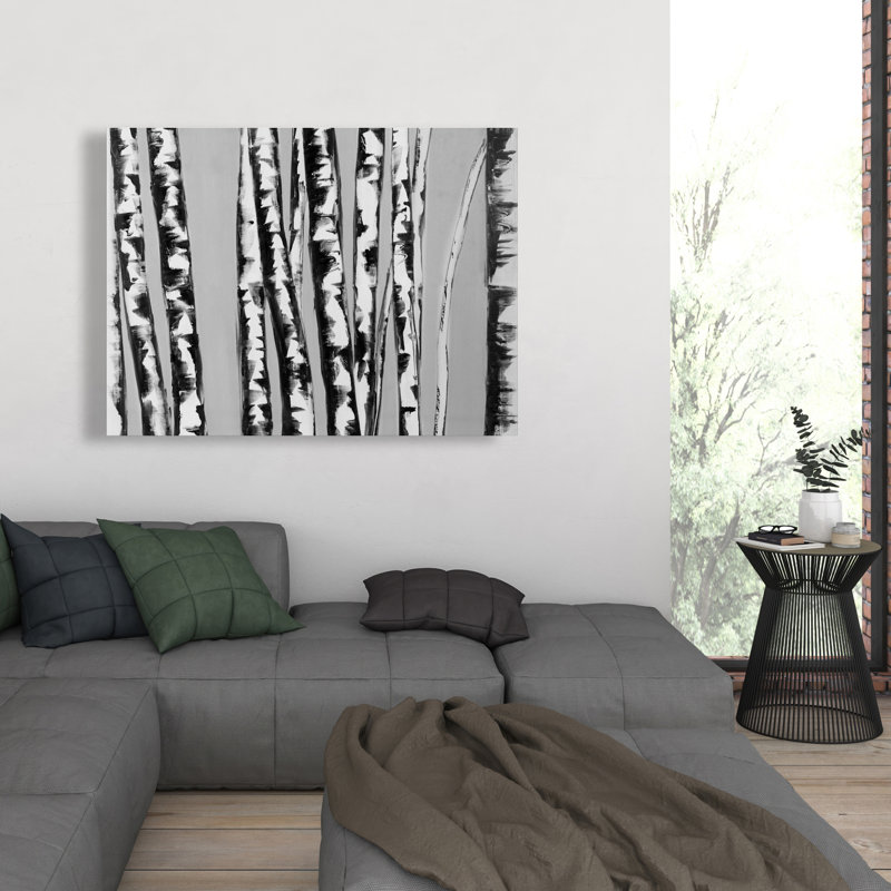 Birches Intersecting - Bedroom Trees Canvas for Home Decor