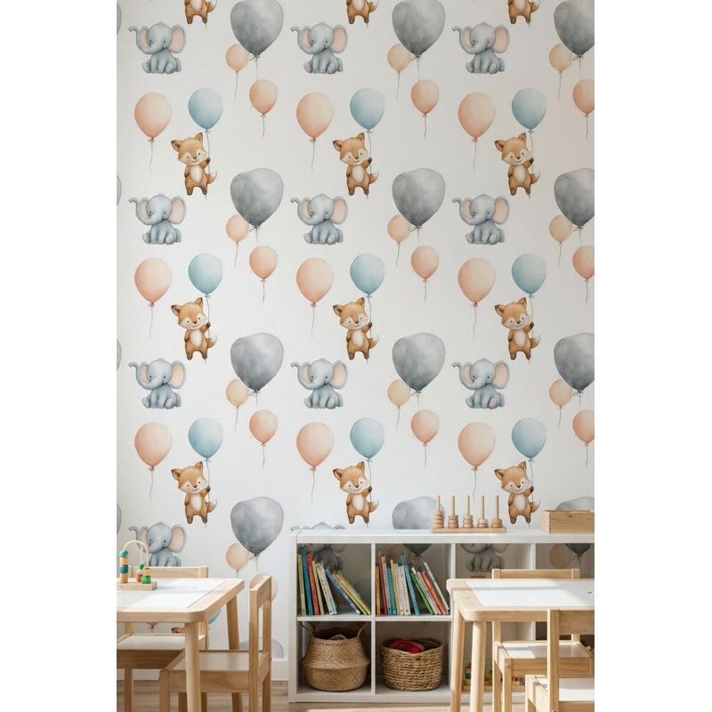 Papier peint fond animal blanc, Peler et coller