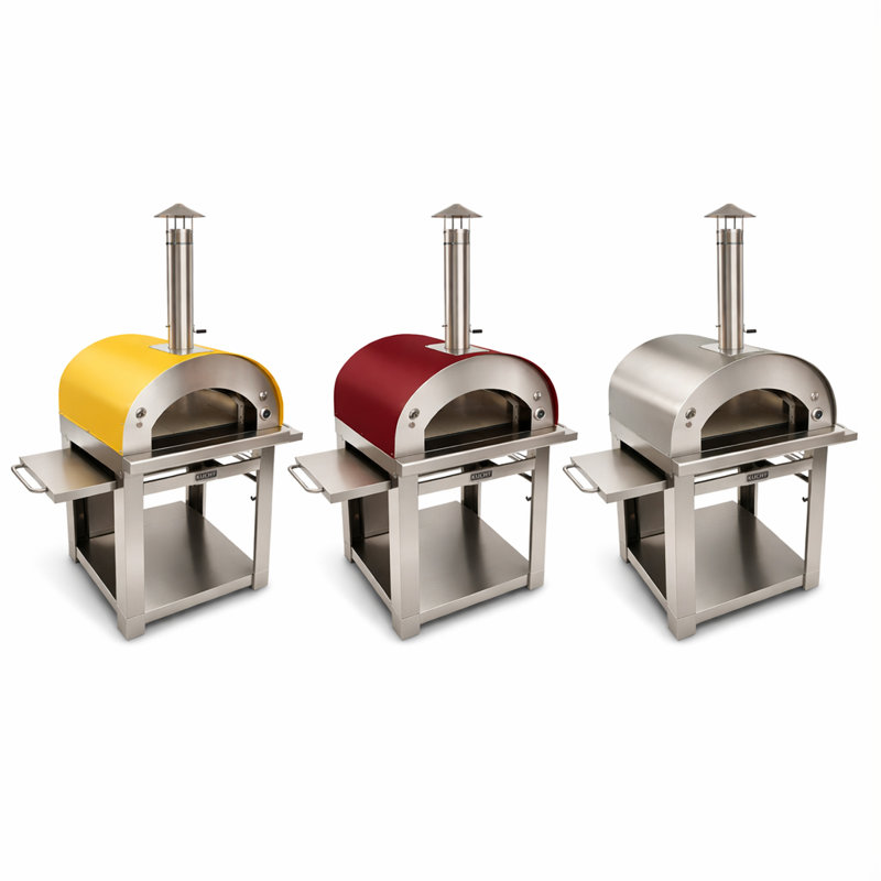Outdoor Wood-Fired Pizza Oven, Red