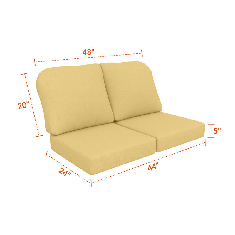 Coussin de remplacement pour causeuse d'extérieur Sunbrella, Toile blé