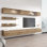 Meuble audio-vidéo mural flottant moderne de 126 po avec éclairage à DEL 16 couleurs Chanera