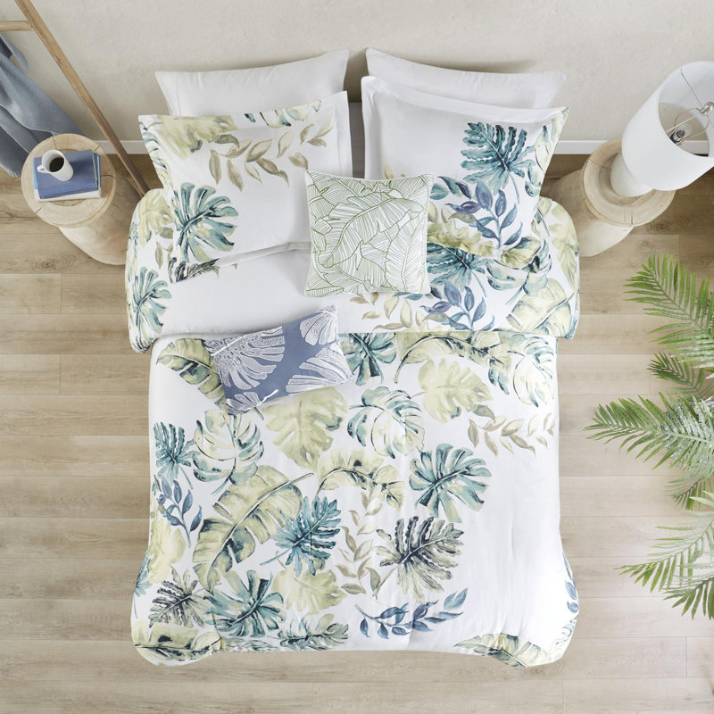 Cotton Printed Comforter 6 Piece Set, Queen Comforter + 5 Additional Pieces
