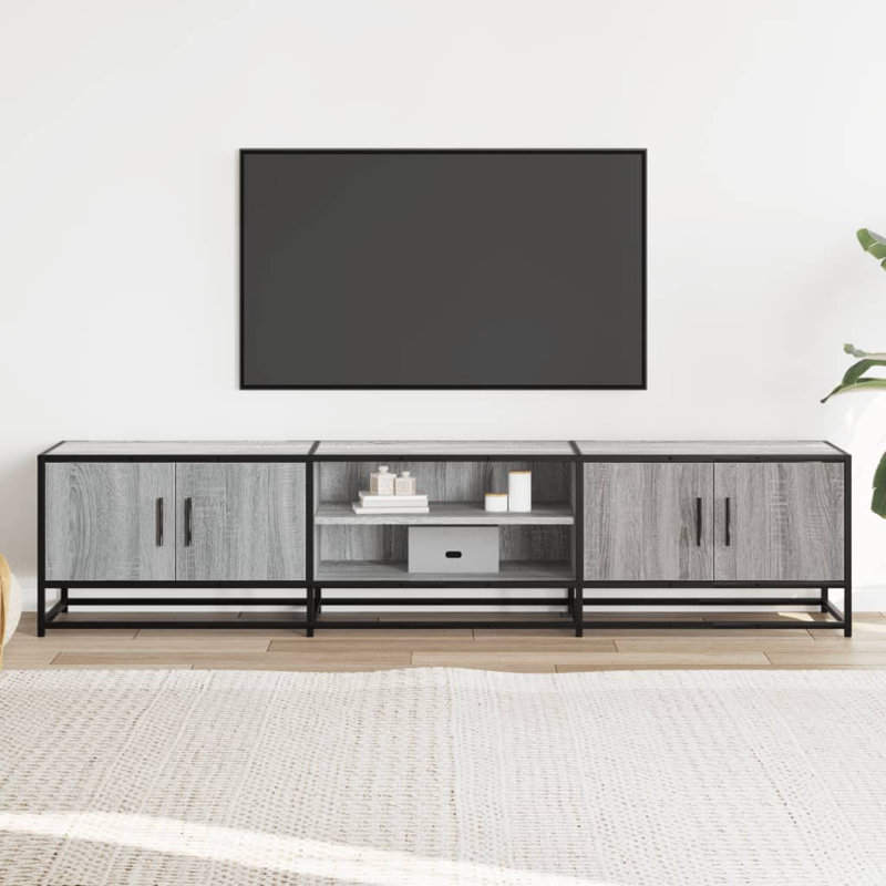 Amahni TV stand made of wood, 35 x 41cm, 180cm, Grey Sonoma