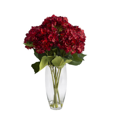Hydrangeas In Glass Vase