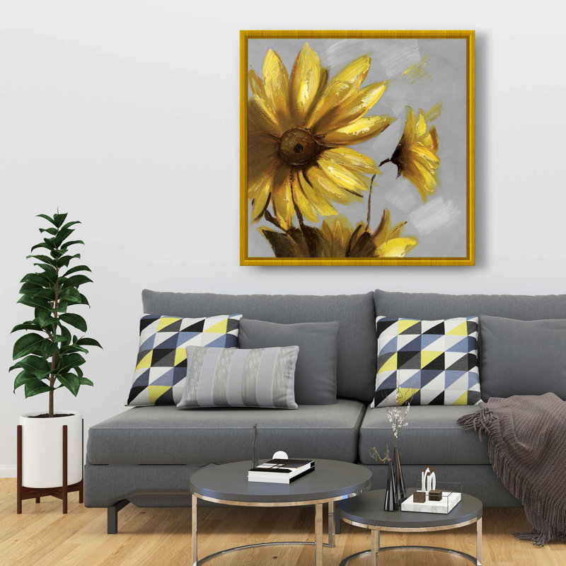 Fleurs de montagne arnica - Décor floral contemporain sur toile