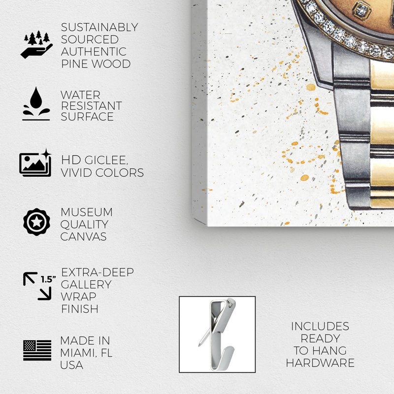 Lux Lux Wrist Watch - Impression sur toile, Toile tendue, H 45 po x l 36 po