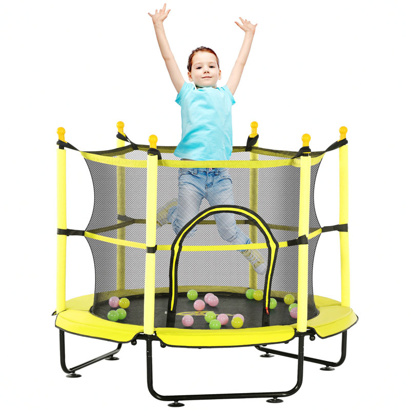 Creationstry Round Backyard Trampoline, Yellow, Yellow