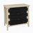 3 Drawer Buffet Sideboard With Adjustable Shelves, Storage Cabinet With Natural Seaweed Decor Doors For Living Room Kitchen Entryway