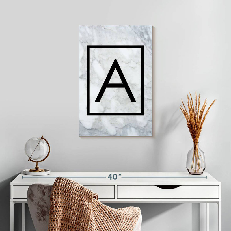 Marbre lettre A, H 24 po x l 16 po