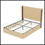 Structure de lit plateforme en bois dentelé grand format avec tête de lit à oreilles, assemblage facile, pas de sommier tapissier, finition bois naturel-131377750