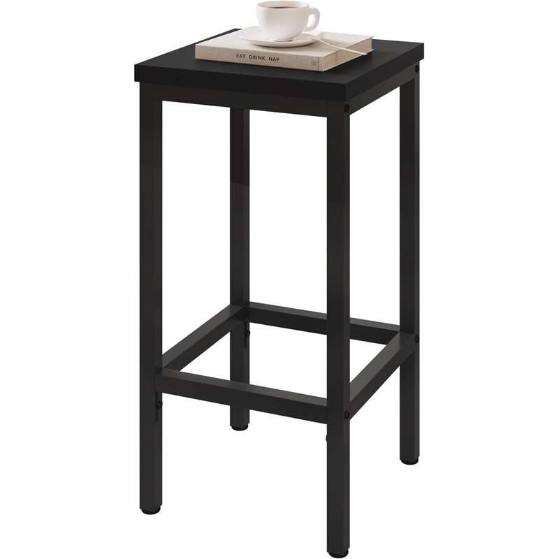 Michealla Counter Stool with Metal Frame, Black