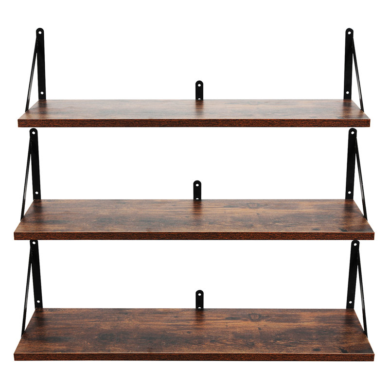 Solid Wood,Paulownia Wood, Iron Floating Shelf
