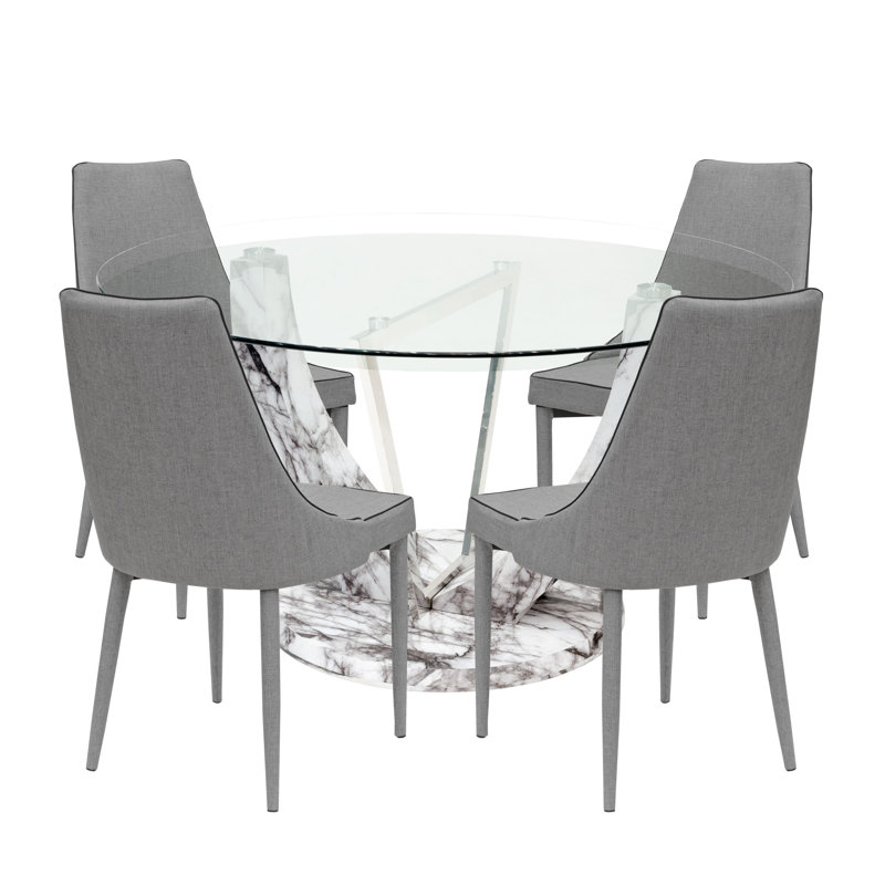 Eunice 4 - Person Dining Set, Grey