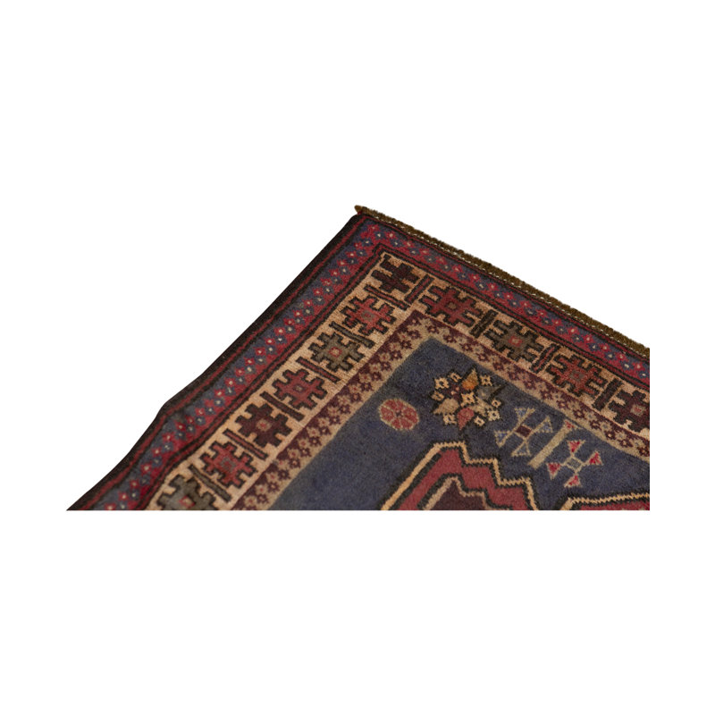 Hand-Knotted High-Quality Blue and Brown Area Rug