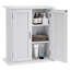 Armoire de salle de bain murale avec deux portes et tablettes réglables, armoire à pharmacie en bois blanc pour rangement au-dessus de la toilette