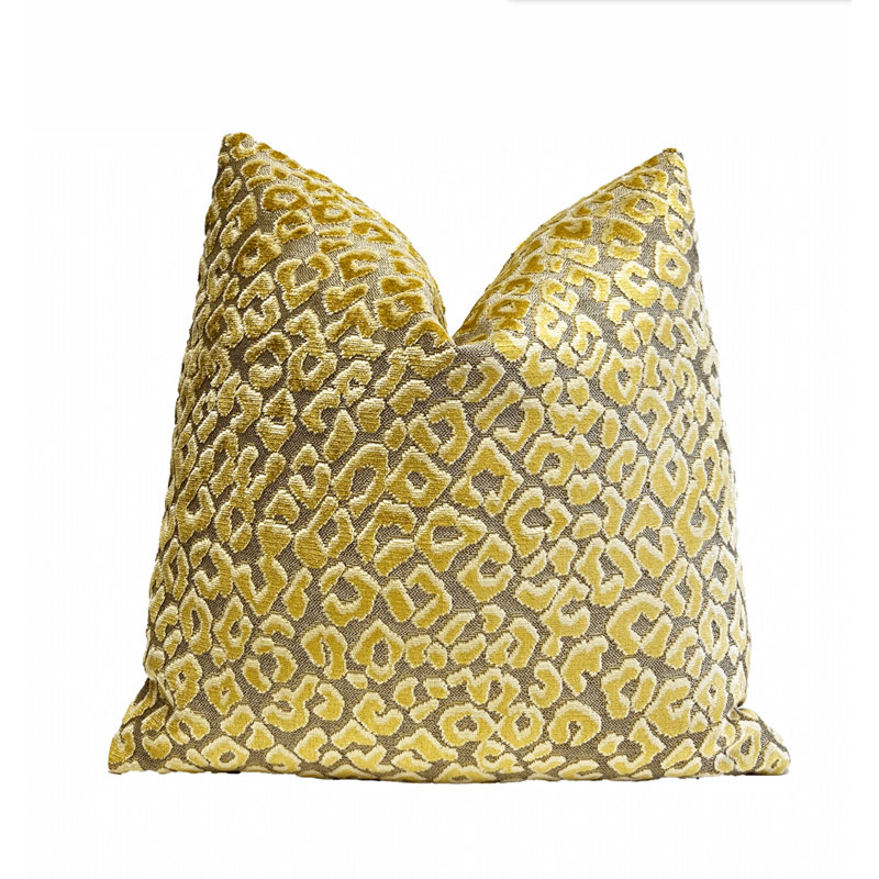 Housse de coussin en velours doré, H 22 po x l 22 po