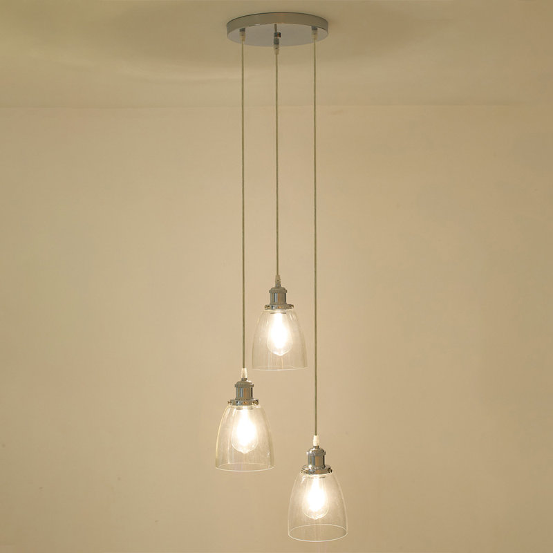 3 - Light Stainless Steel Chandelier Pendant