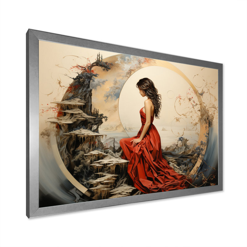 Asian Art Harmonious Balance II - reproduction d'art, H 16 po x l 32 po x P 1 po, Cadre photo argenté
