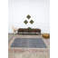Tapis bleu marine en laine rétro unique 8 pi 2 po x 10 pi 9 po style rétro des années 1980
