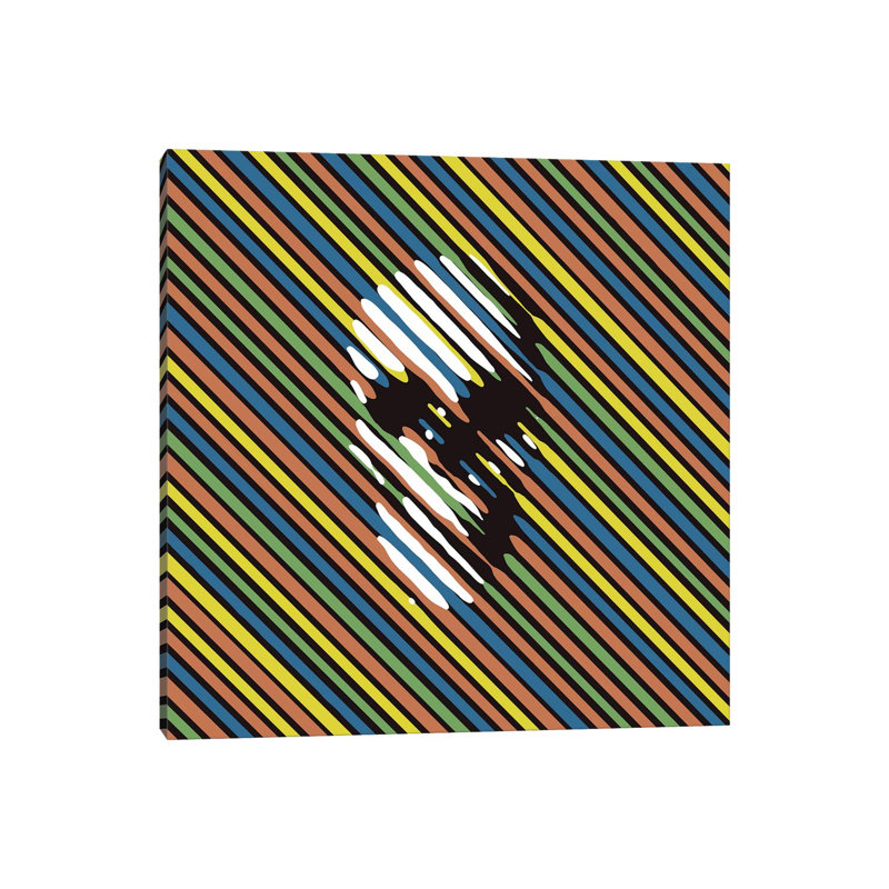 Stripe Skull 1 Piece Wrapped Canvas Wall Art, 93.98 cm H x 93.98 cm W x 3.175 cm D