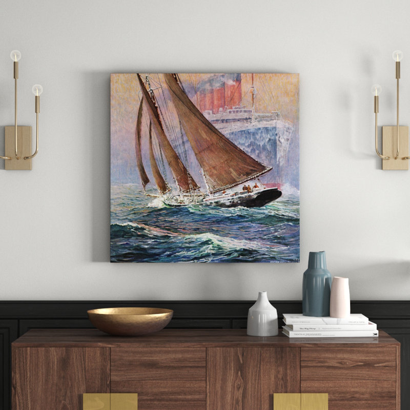 Watch Those Waves - Wrapped Canvas Print, 81cm H x 81cm W x 3.81cm D