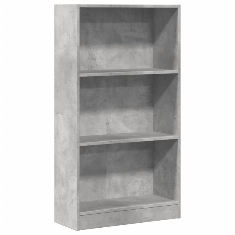 Athema Standard Bookcase, Concrete Grey, (3 Shelves) 109cmH x 60cmW x 24cmD